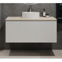 Тумба под раковину Jorno Cossety 100 подвесная / Coss.01.100/P/W-DG/JR белый/дуб мавелла голд — 1