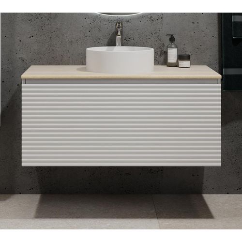 Тумба под раковину Jorno Cossety 100 подвесная / Coss.01.100/P/W-DG/JR белый/дуб мавелла голд