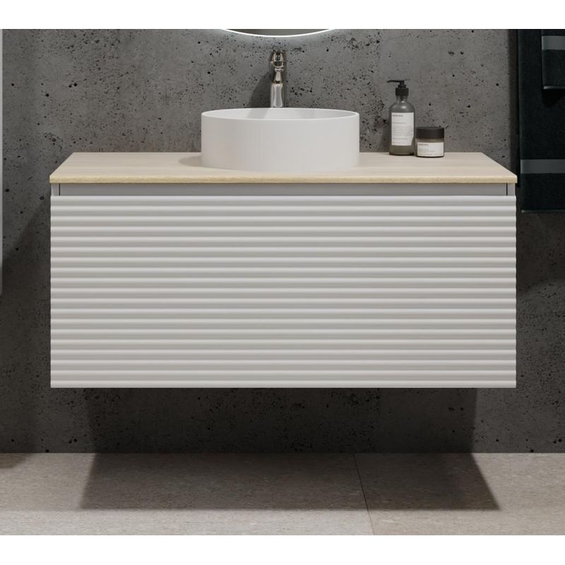 Тумба под раковину Jorno Cossety 100 подвесная / Coss.01.100/P/W-DG/JR белый/дуб мавелла голд