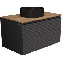 Тумба под раковину Jorno Cossety 80 подвесная / Coss.01.80/P/A-DZ/JR антрацит/дуб крафт золотой — 1