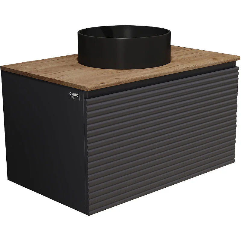 Тумба под раковину Jorno Cossety 80 подвесная / Coss.01.80/P/A-DZ/JR антрацит/дуб крафт золотой