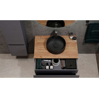 Тумба под раковину Jorno Cossety 80 подвесная / Coss.01.80/P/A-DZ/JR антрацит/дуб крафт золотой — 6