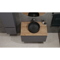 Тумба под раковину Jorno Cossety 80 подвесная / Coss.01.80/P/A-DZ/JR антрацит/дуб крафт золотой — 4