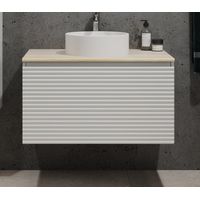 Тумба под раковину Jorno Cossety 80 подвесная/ Coss.01.80/P/W-DG/JR белый/дуб мавелла голд — 1