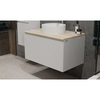 Тумба под раковину Jorno Cossety 80 подвесная/ Coss.01.80/P/W-DG/JR белый/дуб мавелла голд — 2