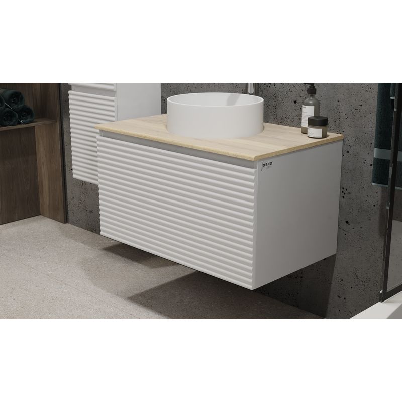 Тумба под раковину Jorno Cossety 80 подвесная/ Coss.01.80/P/W-DG/JR белый/дуб мавелла голд