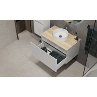 Тумба под раковину Jorno Cossety 80 подвесная/ Coss.01.80/P/W-DG/JR белый/дуб мавелла голд — 4