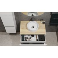 Тумба под раковину Jorno Cossety 80 подвесная/ Coss.01.80/P/W-DG/JR белый/дуб мавелла голд — 6