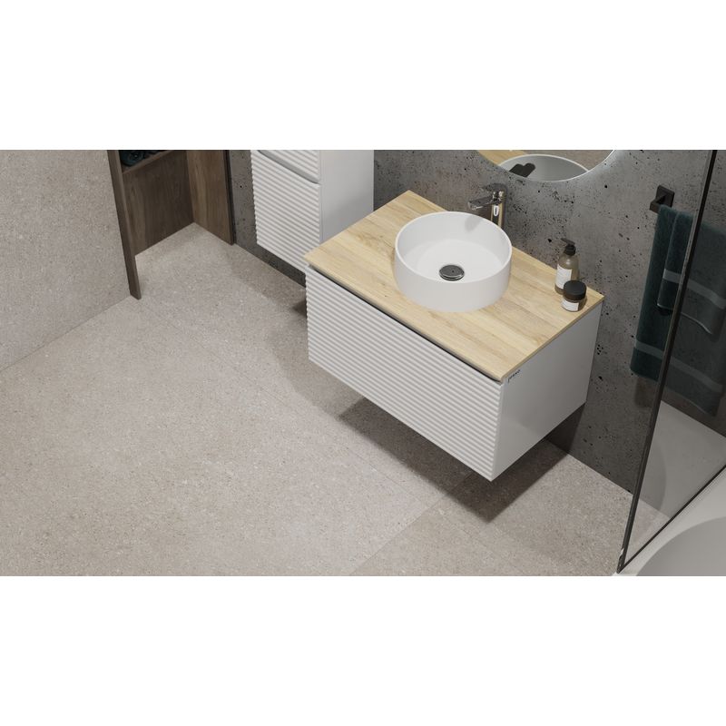 Тумба под раковину Jorno Cossety 80 подвесная/ Coss.01.80/P/W-DG/JR белый/дуб мавелла голд