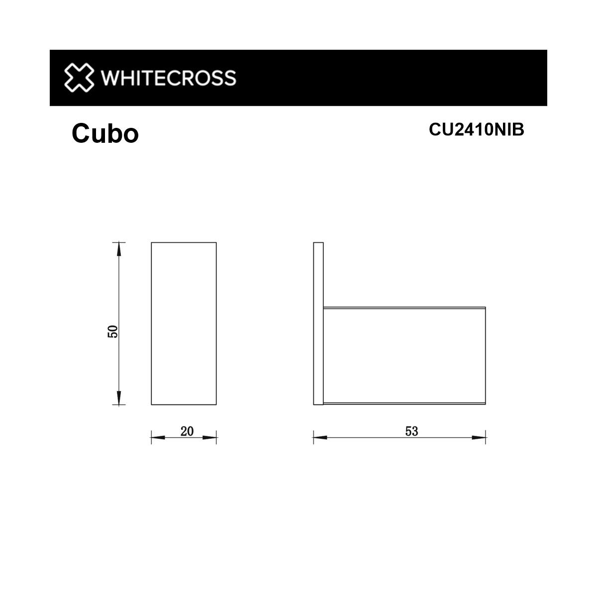 Крючок WHITECROSS Cubo CU2410NIB (брашированный никель)