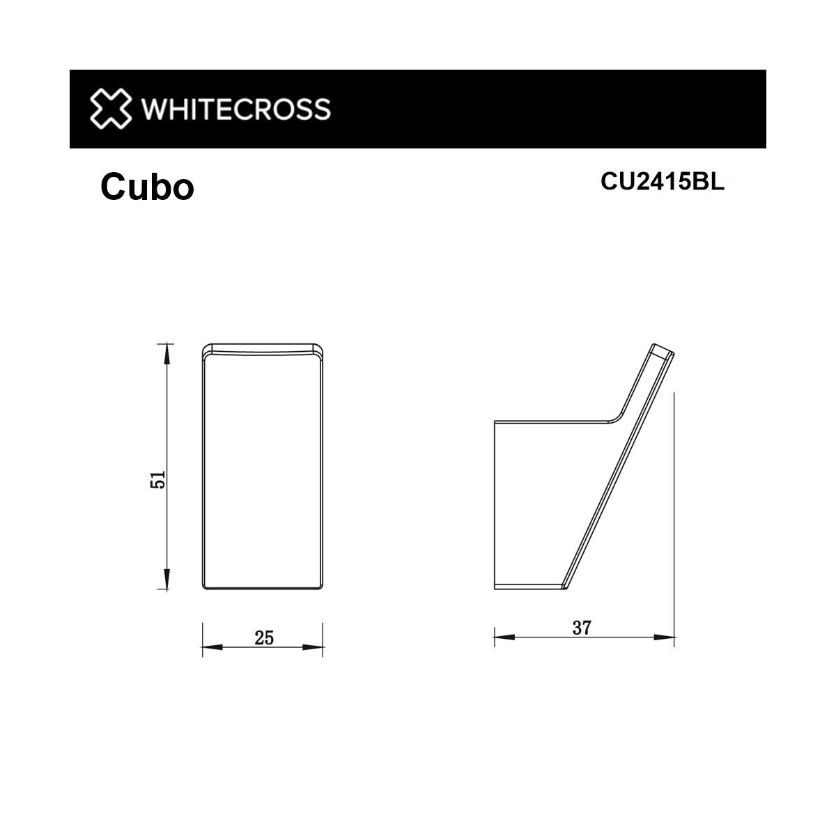 Крючок WHITECROSS Cubo CU2415BL (черный мат)