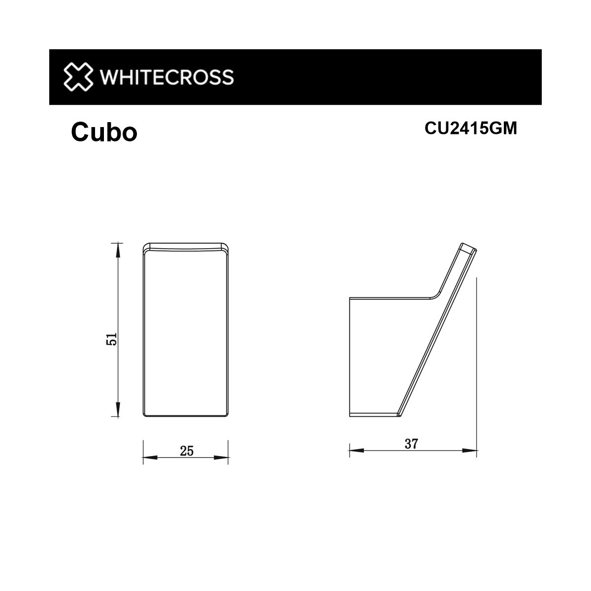 Крючок WHITECROSS Cubo CU2415GM (оружейная сталь)