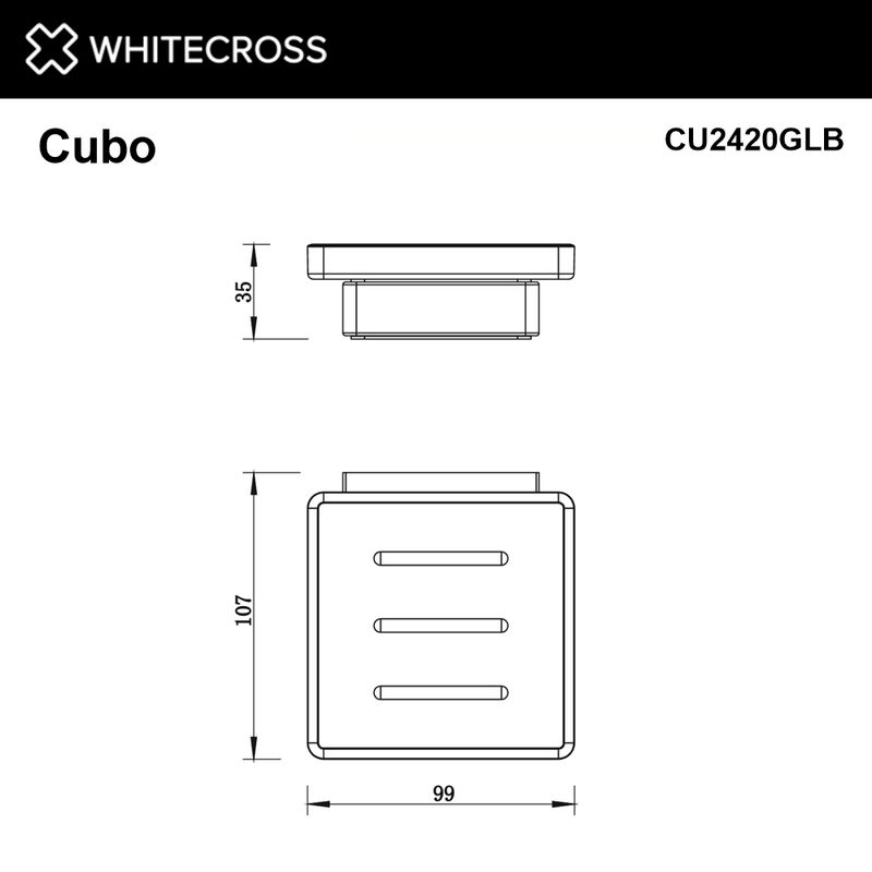 Мыльница WHITECROSS Cubo CU2420GLB (брашированное золото)