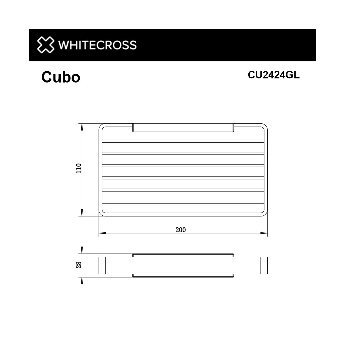 Мыльница-решетка подвесная WHITECROSS Cubo CU2424GL (золото)