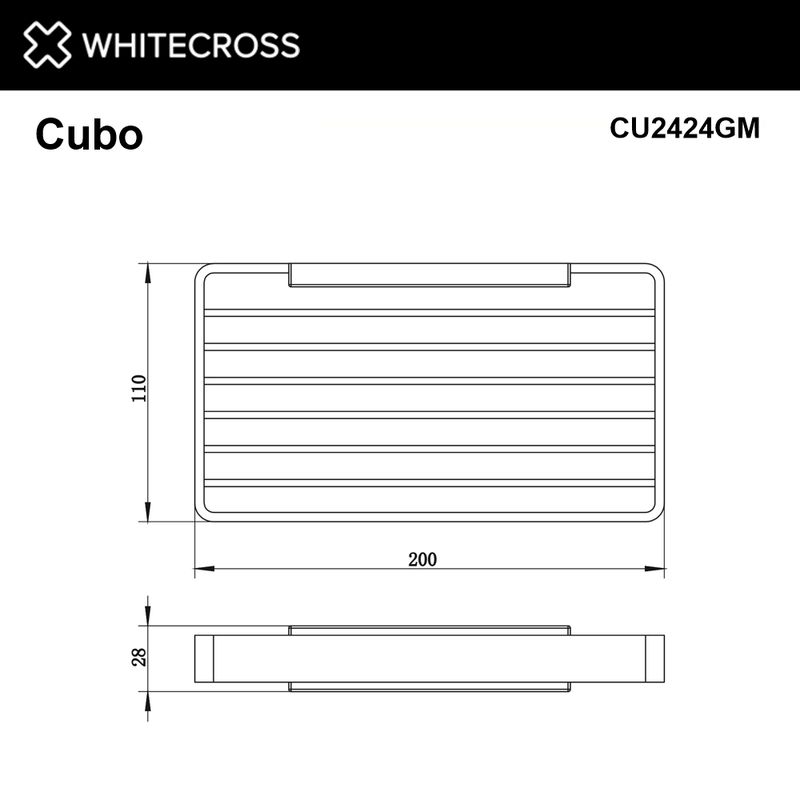 Мыльница WHITECROSS Cubo CU2424GM (оружейная сталь)
