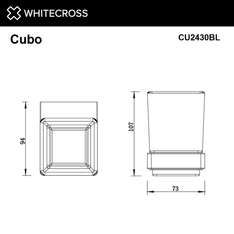Стакан для зубных щеток WHITECROSS Cubo CU2430BL (черный мат)
