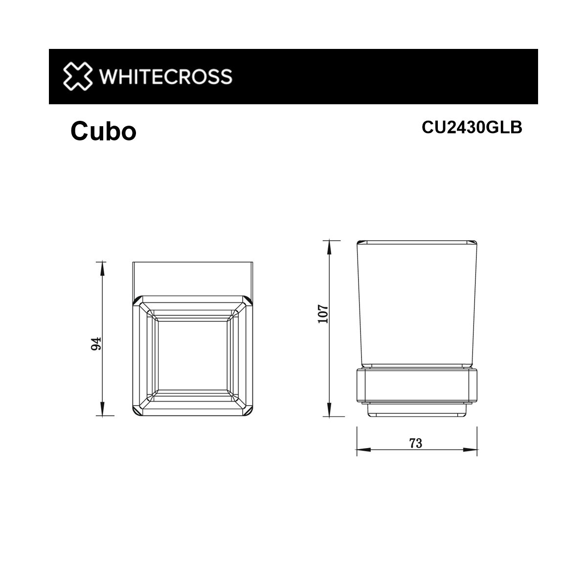 Стакан подвесной WHITECROSS Cubo CU2430GLB (брашированное золото)