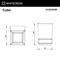 Стакан для зубных щеток WHITECROSS Cubo CU2430GM (оружейная сталь) — 2