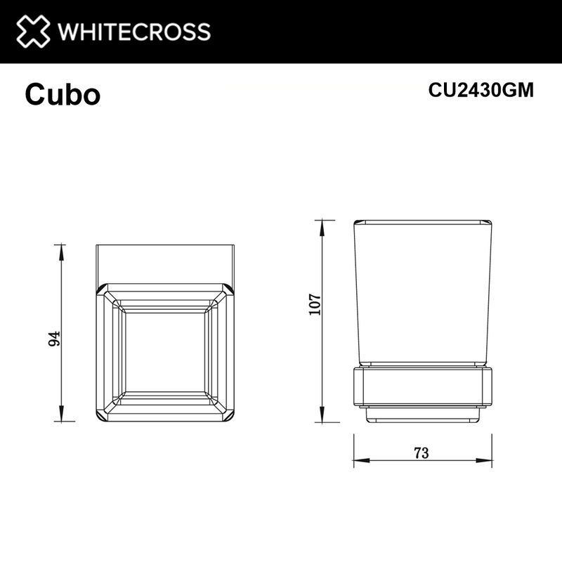 Стакан для зубных щеток WHITECROSS Cubo CU2430GM (оружейная сталь)