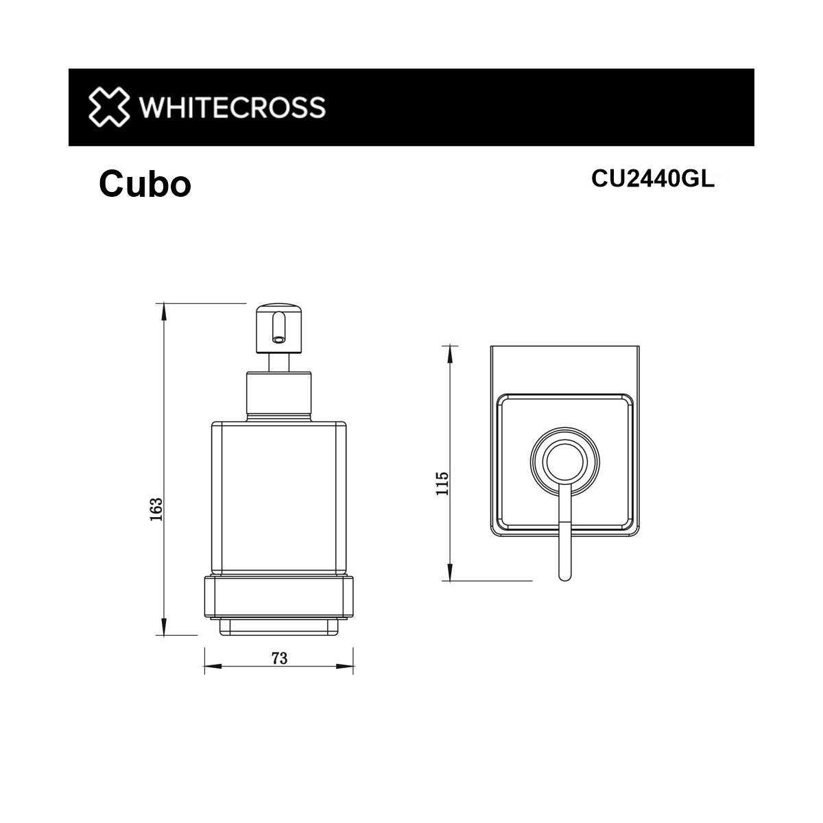Дозатор для жидкого мыла подвесной WHITECROSS Cubo CU2440GL (золото)