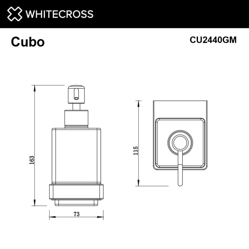 Дозатор для жидкого мыла WHITECROSS Cubo CU2440GM (оружейная сталь)