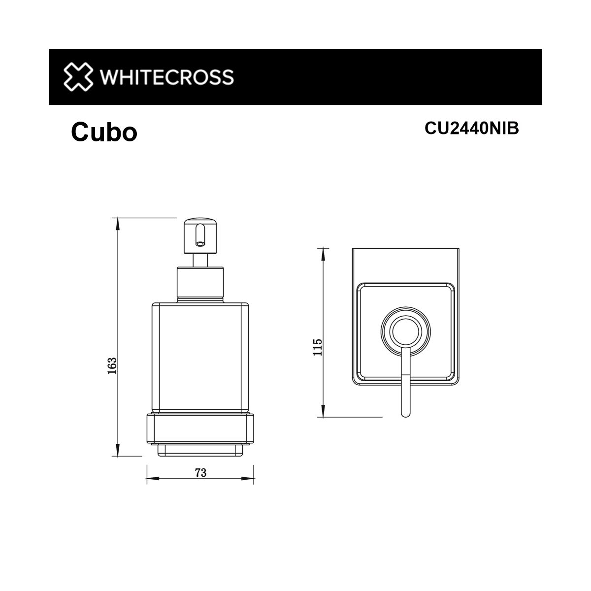 Дозатор для жидкого мыла подвесной WHITECROSS Cubo CU2440NIB (брашированный никель)