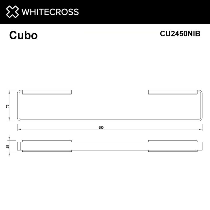 Держатель для полотенец WHITECROSS Cubo CU2450NIB (брашированный никель) 450 мм