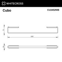 Держатель для полотенец WHITECROSS Cubo CU2452NIB (брашированный никель) 600 мм — 2