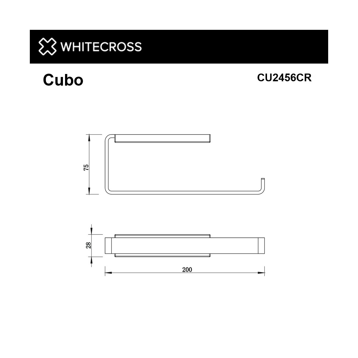 Полотенцедержатель WHITECROSS Cubo CU2456CR (хром)