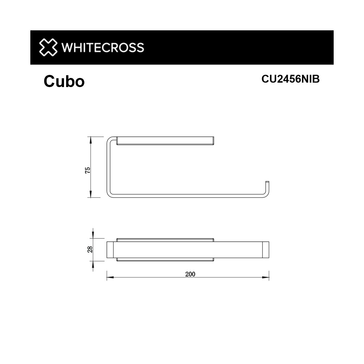Полотенцедержатель WHITECROSS Cubo CU2456NIB (брашированный никель)