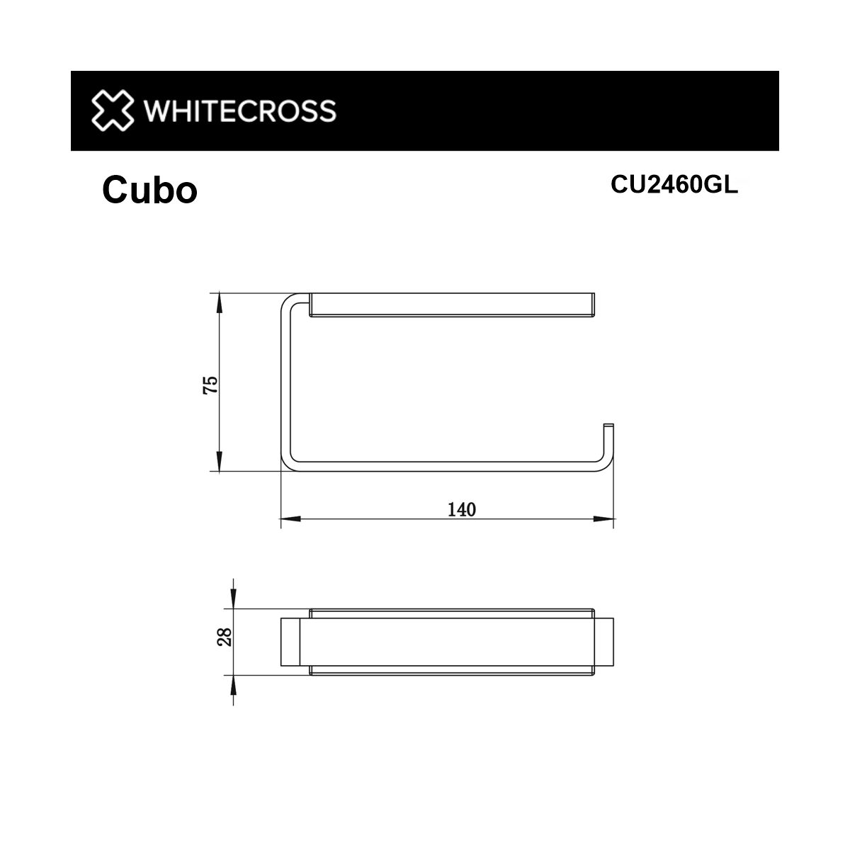 Держатель туалетной бумаги WHITECROSS Cubo CU2460GL (золото)
