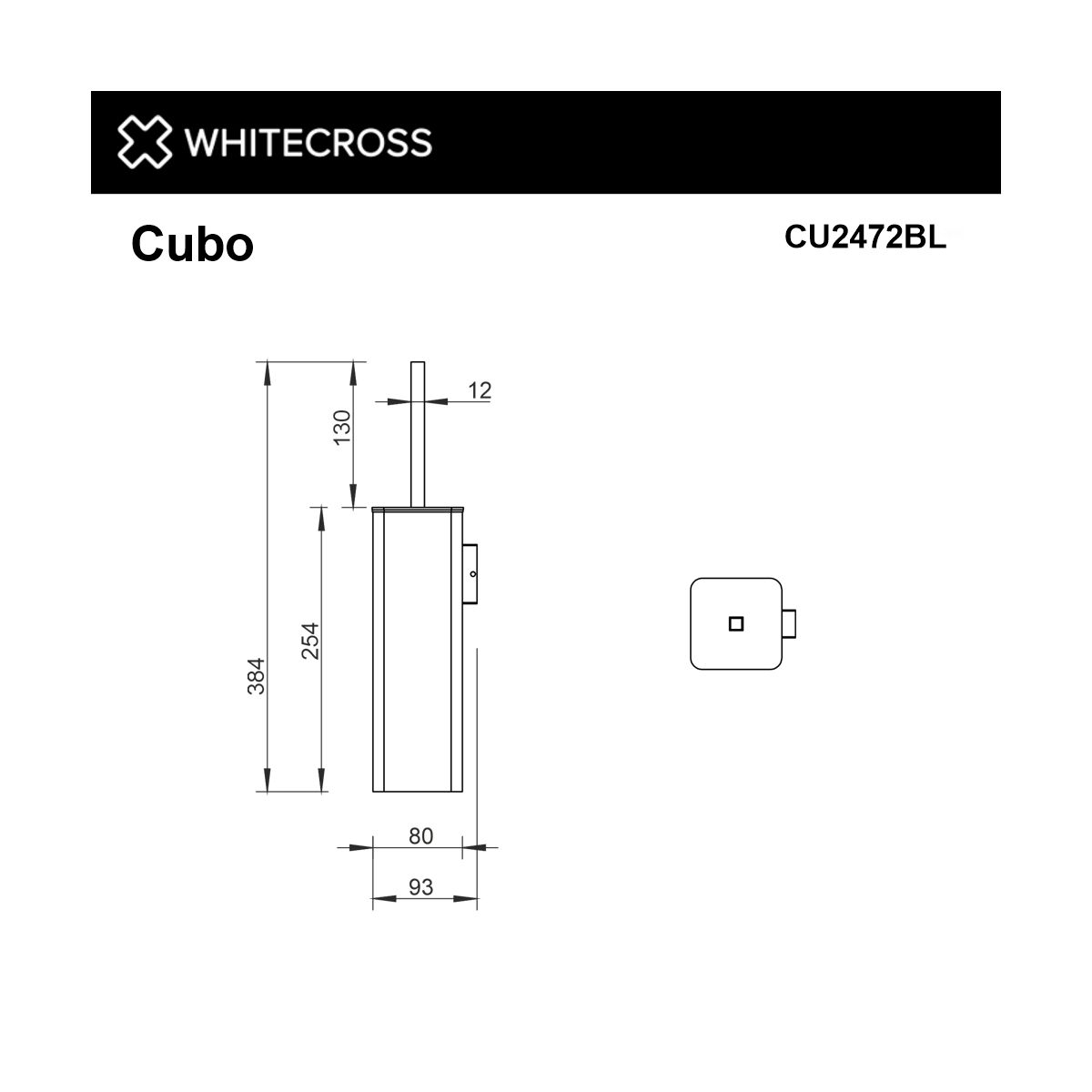 Ершик подвесной WHITECROSS Cubo CU2472BL (черный мат)