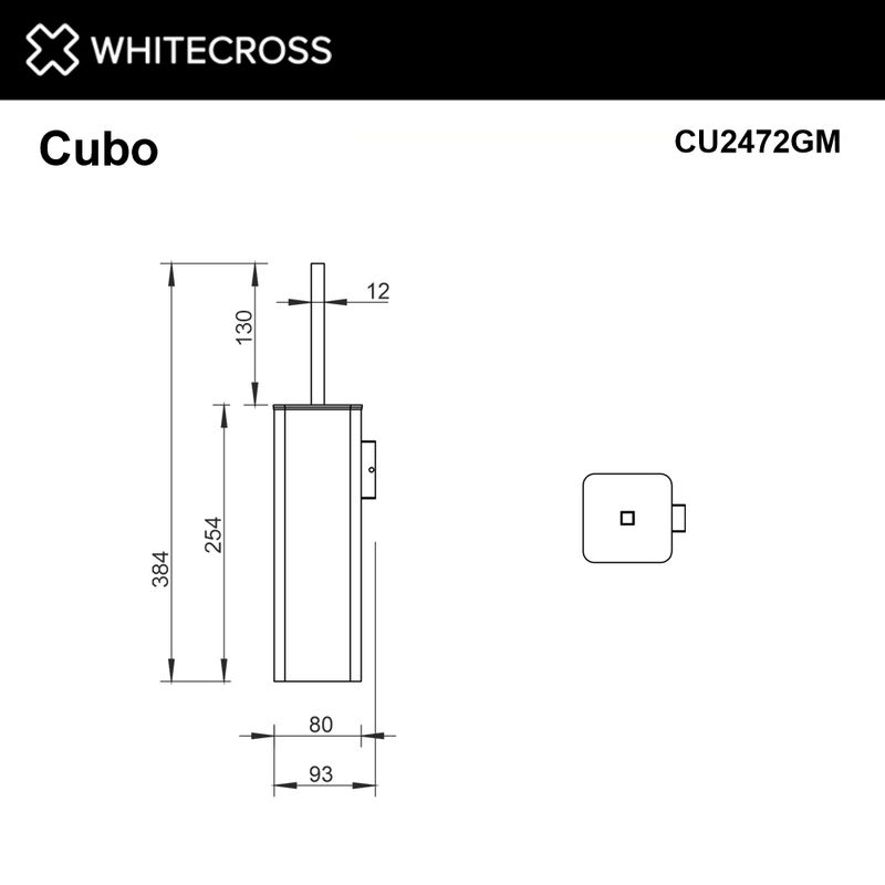 Ершик для унитаза WHITECROSS Cubo CU2472GM (оружейная сталь)