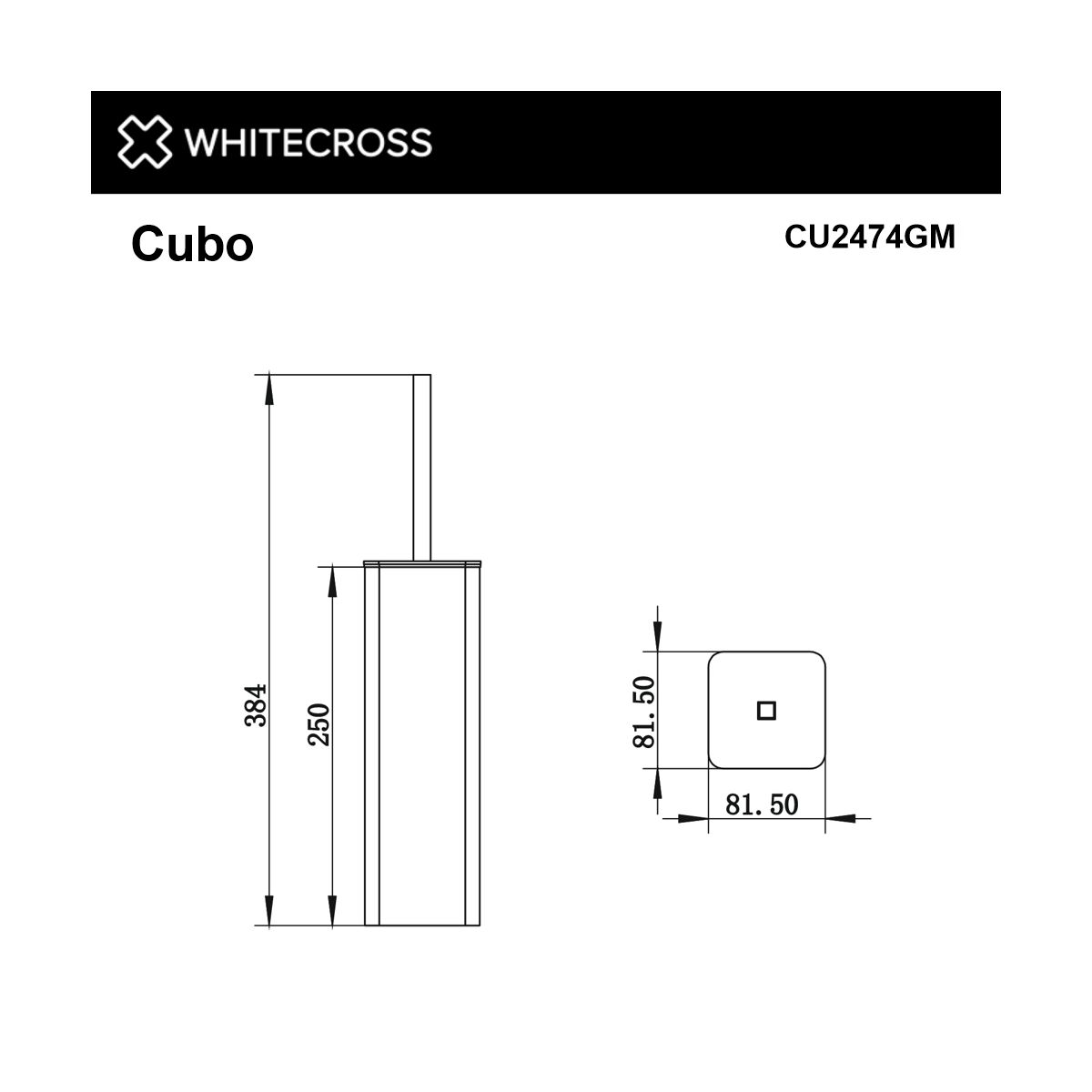 Ершик напольный WHITECROSS Cubo CU2474GM (оружейная сталь)