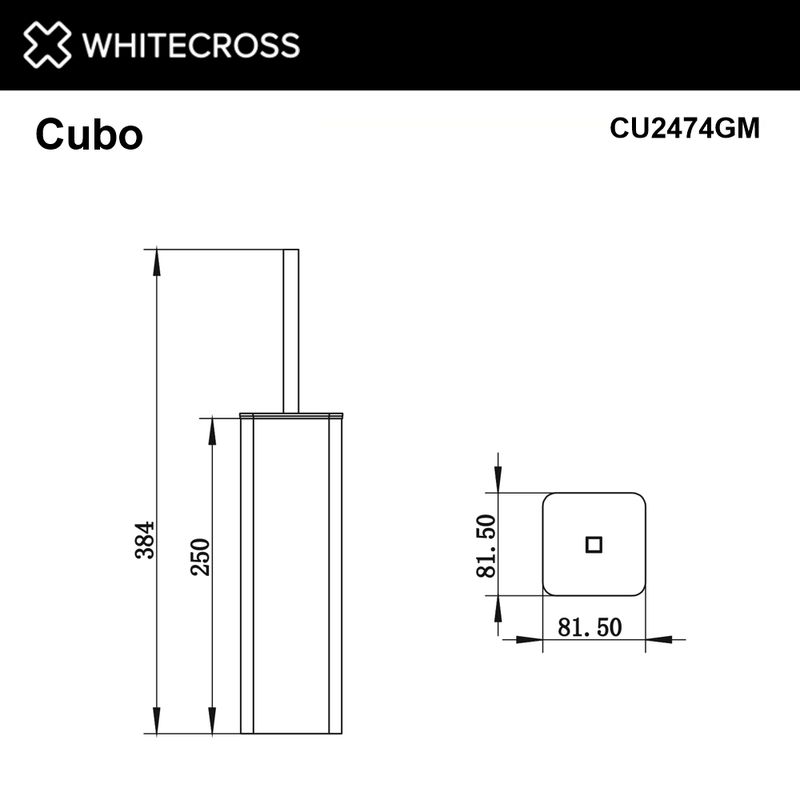 Ершик для унитаза WHITECROSS Cubo CU2474GM (оружейная сталь)