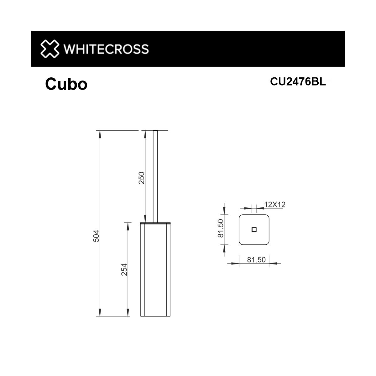 Ершик напольный WHITECROSS Cubo CU2476BL (черный мат)