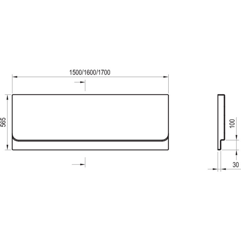 Экран для ванны фронтальный Ravak Chrome 160 / CZ73100A00 белый