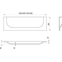 Экран для ванны фронтальный Ravak Arc 160 / CZE8100A00 белый с креплением — 5