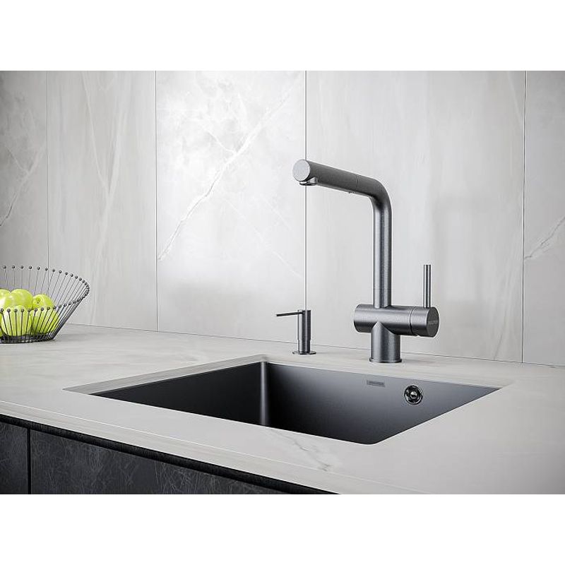 Дозатор для моющего средства Paulmark Decus D004-418(BLM) черный металлик