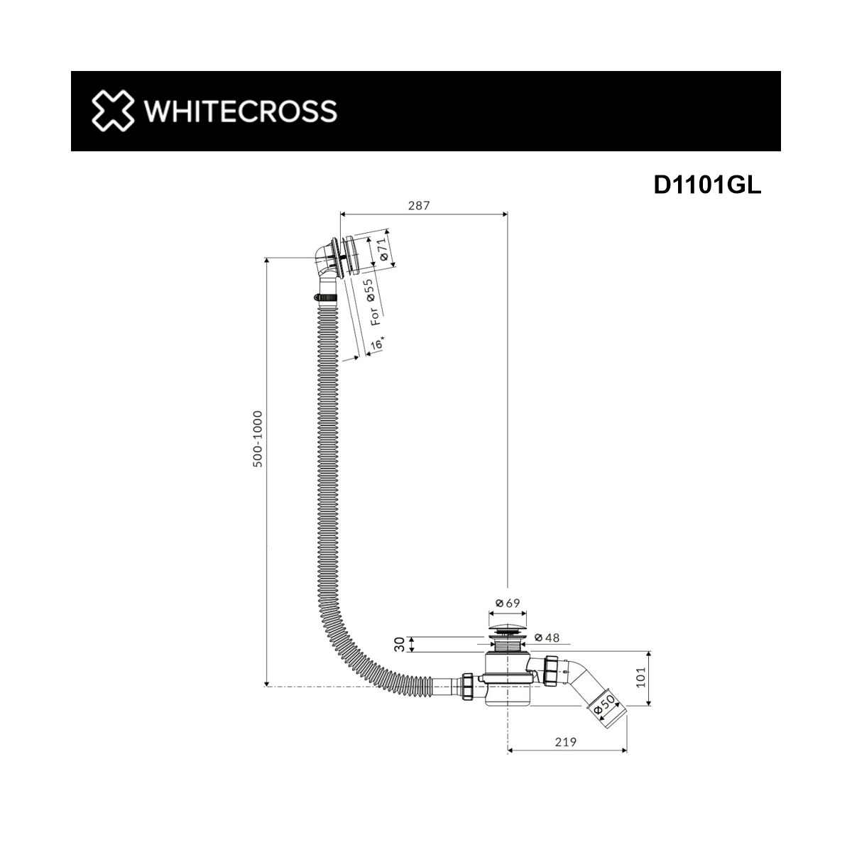 Слив-перелив WHITECROSS ULTIMA (золото)