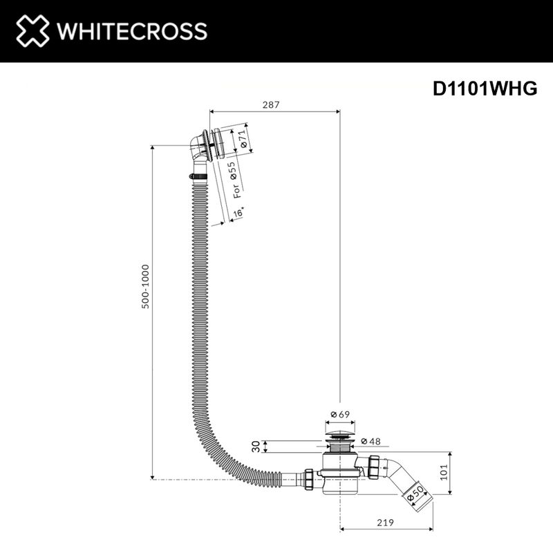 Слив-перелив WHITECROSS ULTIMA (белый глянец)