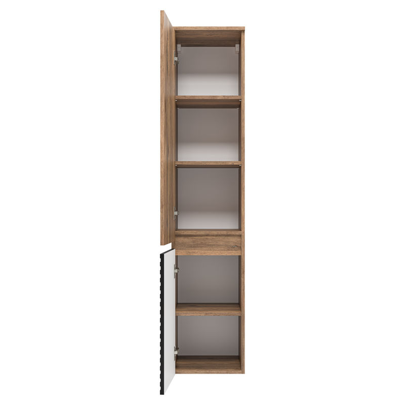 Шкаф-пенал для ванной Brevita Dakota 35 левый / DAK-050350-19/02Л черный/темное дерево