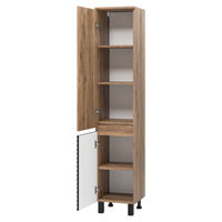 Шкаф-пенал для ванной Brevita Dakota 35 левый / DAK-050350-19/02Л черный/темное дерево — 7