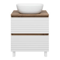 Тумба под раковину Brevita Dakota 60 напольная 2 ящ. / DAK-07060-19/01-2Я белый/темное дерево — 2