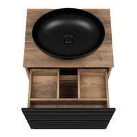 Тумба под раковину Brevita Dakota 60 напольная 2 ящ. / DAK-07060-19/02-2Я черный/темное дерево — 3