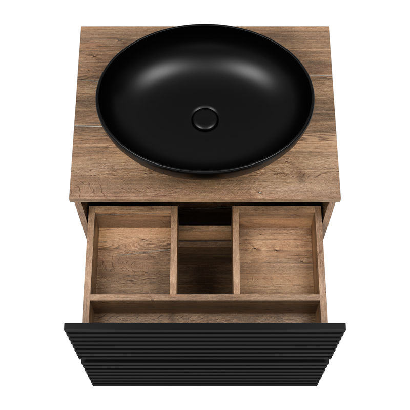 Тумба под раковину Brevita Dakota 60 напольная 2 ящ. / DAK-07060-19/02-2Я черный/темное дерево