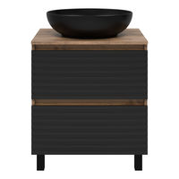 Тумба под раковину Brevita Dakota 60 напольная 2 ящ. / DAK-07060-19/02-2Я черный/темное дерево — 2