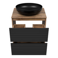Тумба под раковину Brevita Dakota 60 напольная 2 ящ. / DAK-07060-19/02-2Я черный/темное дерево — 4