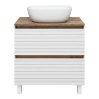 Тумба под раковину Brevita Dakota 70 напольная 2 ящ. / DAK-07070-19/01-2Я белый/темное дерево — 2