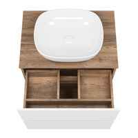 Тумба под раковину Brevita Dakota 70 напольная 2 ящ. / DAK-07070-19/01-2Я белый/темное дерево — 5